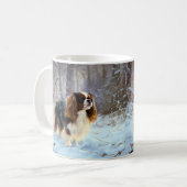 Mug English Toy Spaniel Laisser Neige Noël (Devant gauche)