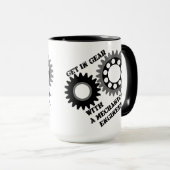 Mug Engrenage noir (Devant droit)
