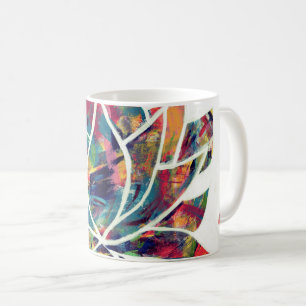 Mug Enigmatic Oriental Lotus Flower Original Abstrait