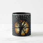 Mug Enigmático Azul Escuro Simbólico Árvore Mística  (Centre)
