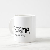 Mug Enigme de citation manuscrite à l'encre noire auth (Devant gauche)