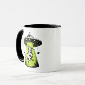 Mug Enlèvement de vache extraterrestre Weirdcore Surré (Devant gauche)