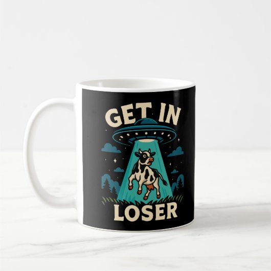 Mug Enlèvement Drôle De Vache Par OVNI (Gauche)
