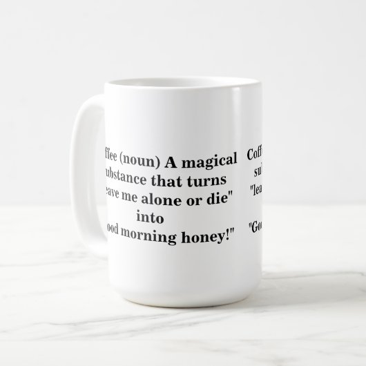 Mug Énonciation unique drôle sur a (Devant gauche)