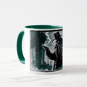 Mug Enquêteur Urbain de Ville Crue Style Vintage 1940