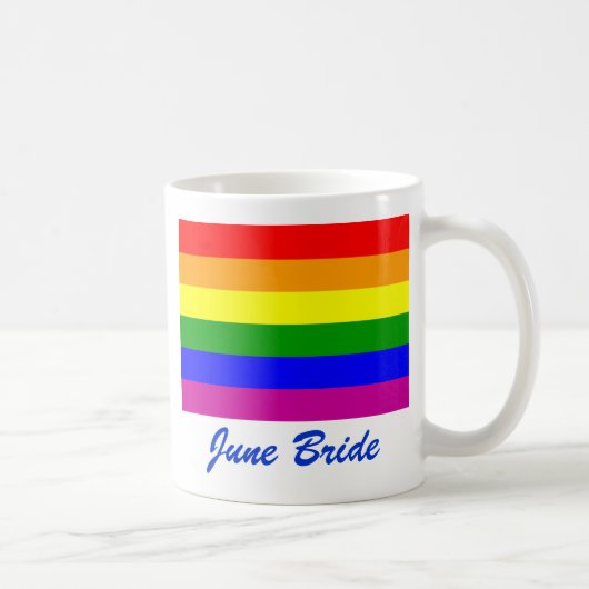 Mug Enregistrer la date/Mariage/Gay pride Rainbow (Droite)