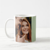 Mug Enregistrer la date sauge vert élégant mariage de  (Gauche)