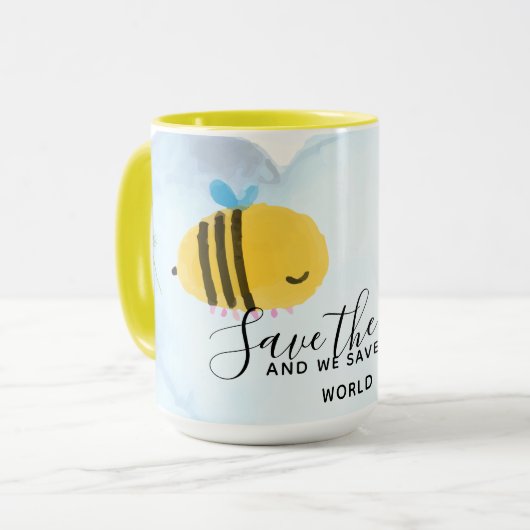 Mug Enregistrer Les Abeilles Citations Personnalisées  (Devant gauche)