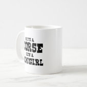 MUG ENREGISTRER UN CHEVAL UNE COWGIRL (Devant gauche)