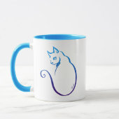 Mug Enrouler tiré par la main moderne de chat autour (Gauche)