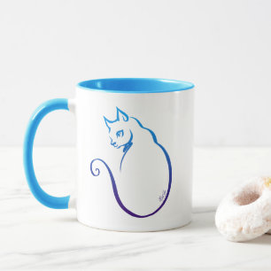 Mug Enrouler tiré par la main moderne de chat autour