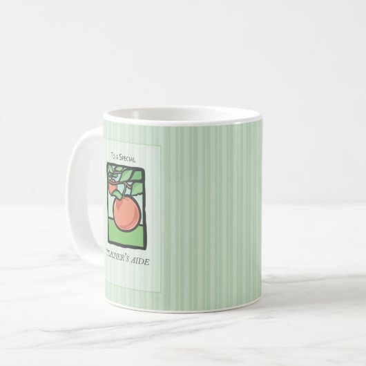 Mug Enseignant Aide Merci Bouge Cadeau, Pomme (Devant gauche)