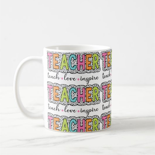 Mug Enseignant Amour Inspirer Enseigner (Gauche)