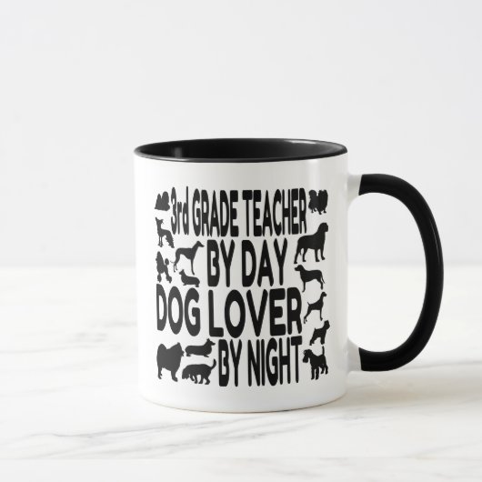 Mug Enseignant Amoureux des chiens de 3e année (Droite)