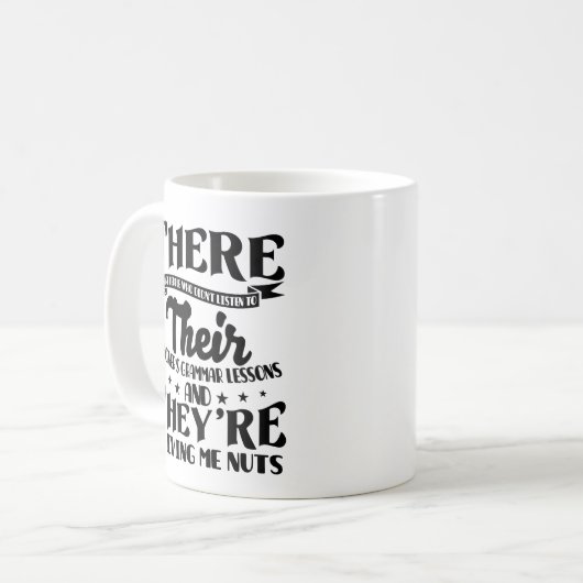 Mug Enseignant anglais de grammaire (Devant gauche)