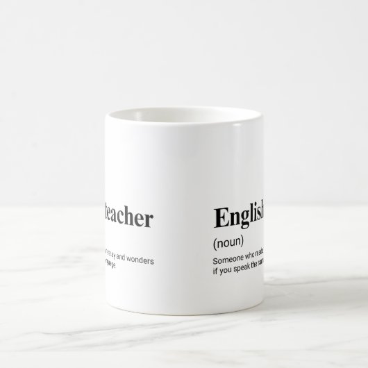 Mug Enseignant Anglais Drôle Définition de l'enseignem (Centre)
