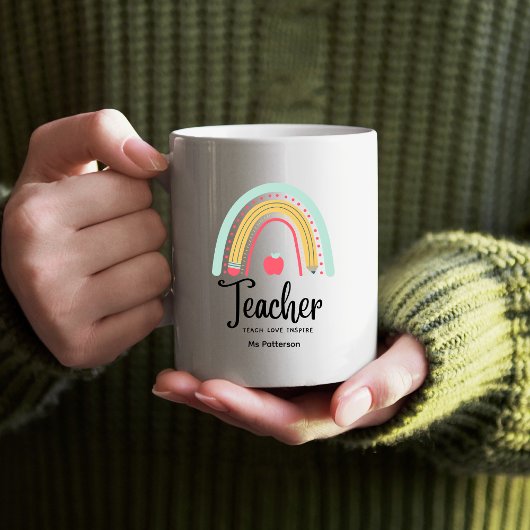 Mug Enseignant Apprendre Amour Inspirer Rainbow Person