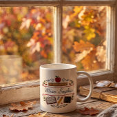 Mug enseignant aquarelle rustique, nom personnalis