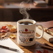Mug enseignant aquarelle rustique, nom personnalis