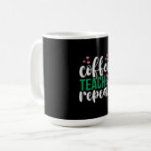 Mug Enseignant Art Café Teach Répétition (Devant gauche)