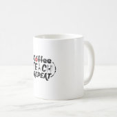 Mug Enseignant Art Café Teach Répétition (Devant droit)