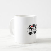 Mug Enseignant Art Café Teach Répétition (Devant gauche)