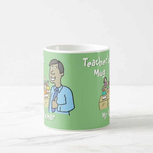 Mug Enseignant asiatique masculin avec classe (Centre)