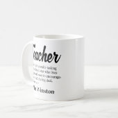 Mug Enseignant Avec Nom Fin De L'Année De Mandat Merci (Devant gauche)