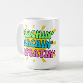 Mug Enseignant', Beachin', Répétition' avec soleil (Devant gauche)