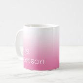 Mug Enseignant blanc et rose (Devant gauche)