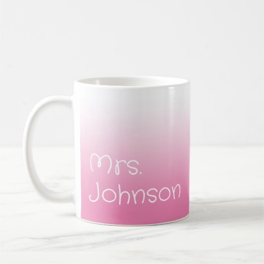 Mug Enseignant blanc et rose (Gauche)