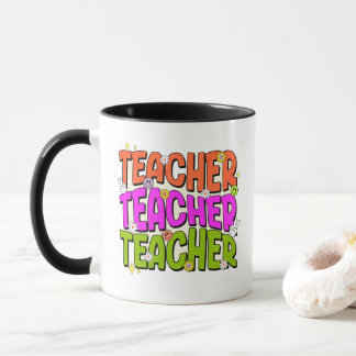 Mug enseignant coloré gras