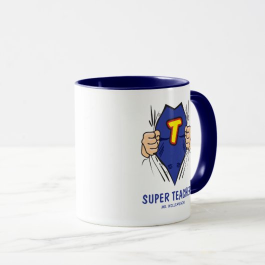 Mug Enseignant cool Superhero (Devant droit)
