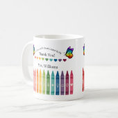 Mug Enseignant - Crayons Cœurs et Papillons (Devant gauche)