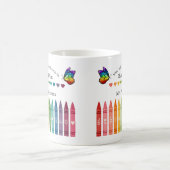 Mug Enseignant - Crayons Cœurs et Papillons (Centre)