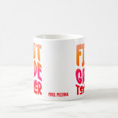 Mug Enseignant de 1re année Orange Rouge Ombre (Centre)