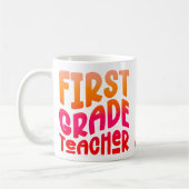 Mug Enseignant de 1re année Orange Rouge Ombre (Gauche)