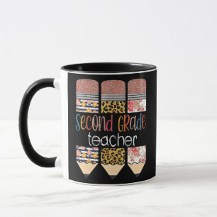 Mug Enseignant de 2e année drôle léopard crayon retour