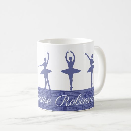 Mug Enseignant de ballet personnalisé de ballerina vio (Devant droit)