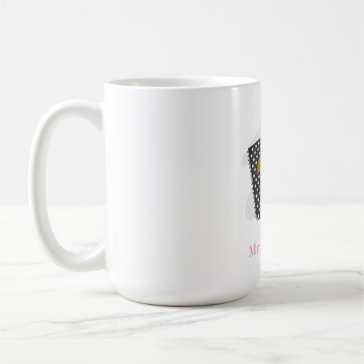 Mug Enseignant de deuxième année Black Preppy Carnet c (Gauche)