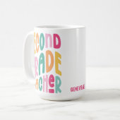 Mug Enseignant de Deuxième Année Conception de Typogra (Devant gauche)