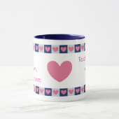 Mug Enseignant de la frontière du coeur rose (Centre)