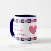 Mug Enseignant de la frontière du coeur rose (Devant gauche)