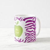 Mug Enseignant de la pomme verte de Zebra (Devant droit)