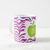 Mug Enseignant de la pomme verte de Zebra (Devant gauche)
