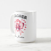Mug Enseignant de la Saint-Valentin, Cadeau avec N (Devant gauche)