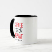 Mug Enseignant de la typographie noire personnalisée (Devant gauche)