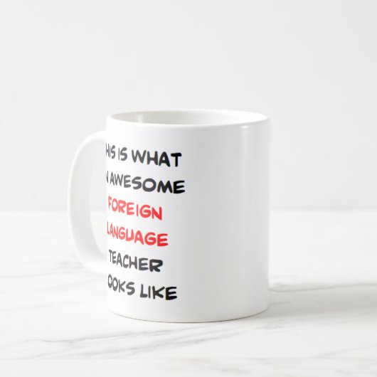 Mug enseignant de langue étrangère, génial (Devant gauche)