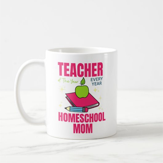 Mug Enseignant de l'année, Maman à domicile, Maman mig (Gauche)