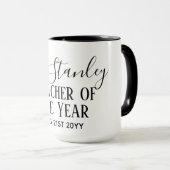 Mug Enseignant de l'année Personnalisé cadeau de texte (Devant droit)